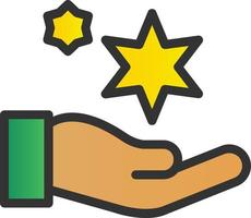 Hand Sparkles Vector Icon Design