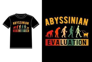 Abyssinian Cat Evaluation T-shirt Design template, Abyssinian Cat on Board, Car Window Sticker Vector for cat lovers, Black on white apparel design