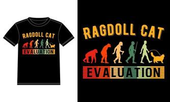 plantilla de diseño de camiseta de evaluación de gato ragdoll, gato ragdoll a bordo, vector de pegatina de ventana de coche para los amantes de los gatos, diseño de ropa en blanco y negro