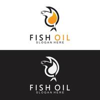 Fish oil logo vector illustration template.