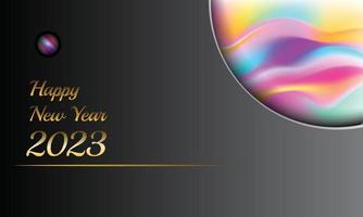 feliz año nuevo 2023 telón de fondo de lujo, diseño de tarjetas, ilustración vectorial vector