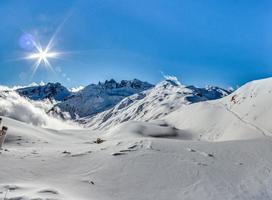 View over ski resort in Montafon in winter photo