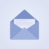Email envelope with open blank. Isolated on blue background. Illustration for email newsletters and the web vector
