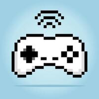 8-bit pixel of joystick. game pad in Vector illustration for cross stitch and game assets.