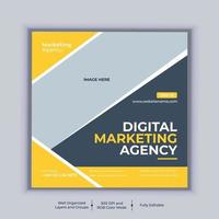 Digital marketing agency social media post banner design vector template. Modern layout business banner design