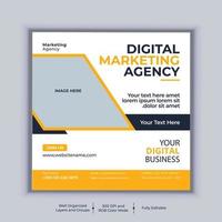 Digital marketing agency social media post banner design vector template. Modern layout business banner design