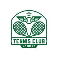 club de tenis moderno, vector de logotipo deportivo