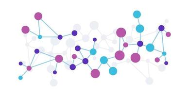 Geometric medical concept of DNA mesh. Chemical molecular structure and models of colored molecules. vector