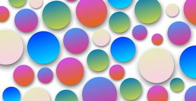 Colorful background with colorful 3D circles. Gradient round shapes. Candy effect. vector