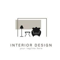 muebles logo diseño de interiores resumen vector