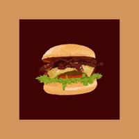 vector de hamburguesa de comida rapida