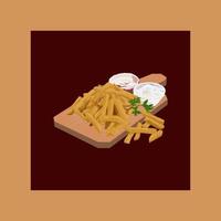 Fast Food Fried Potatoes Vector