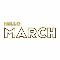 Vector design for Hello March greeting