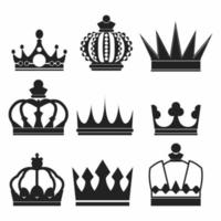 diseño vectorial de iconos de corona de varios tipos vector