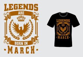 Vector t-shirt design for people born in march