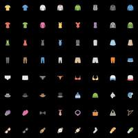 Vector set of colorful icons with various categories