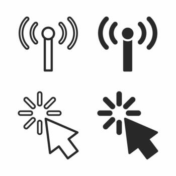 señal wifi y diseño de vector de icono de puntero