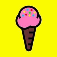 Vector illustration of ice cream in cartoon style