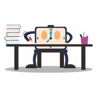 Learning clock vector illustration design