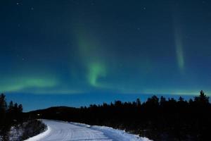 Northern lights, aurora borealis, in lapland Finland photo