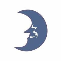 Crescent moon vector design in cartoon style