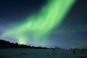 Northern lights, aurora borealis, in lapland Finland photo