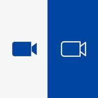 Camera Image Basic Ui Line and Glyph Solid icon Blue banner Line and Glyph Solid icon Blue banner vector