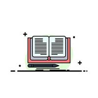 Writing Novel Book Story  Business Flat Line Filled Icon Vector Banner Template