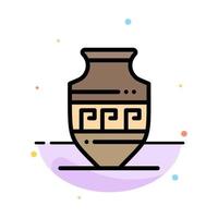 Amphora Ancient Jar Greece Jar Abstract Flat Color Icon Template vector