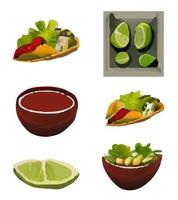 Asian foods vector set