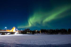 Northern lights, aurora borealis, in lapland Finland photo