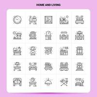 OutLine 25 Home And Living Icon set Vector Line Style Design Black Icons Set Linear pictogram pack Web and Mobile Business ideas design Vector Illustration
