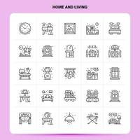 OutLine 25 Home And Living Icon set Vector Line Style Design Black Icons Set Linear pictogram pack Web and Mobile Business ideas design Vector Illustration