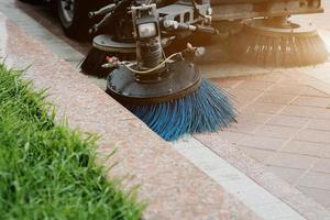 sweeper machine at street photo