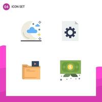 User Interface Pack of 4 Basic Flat Icons of half video stars file business Editable Vector Design Elements