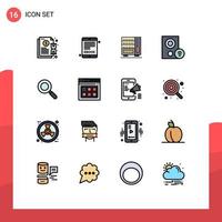 16 iconos creativos signos y símbolos modernos de hardware de búsqueda muebles gadget computadoras elementos de diseño de vectores creativos editables