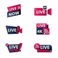 Live Badge Collection vector