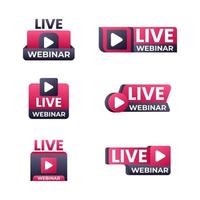 Live Webinar Social Media Badges vector