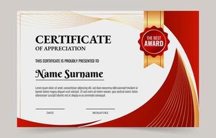 Professional Certificate with Red Gradient Color vector