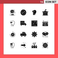 16 Thematic Vector Solid Glyphs and Editable Symbols of logical greece brian court citadel Editable Vector Design Elements