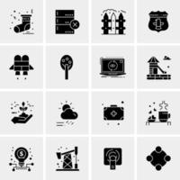 16 iconos universales de negocios vector ilustración de icono creativo para usar en proyectos relacionados con la web y dispositivos móviles