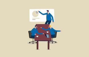 Discuss meeting. Business meeting in the conference room concept.  Illustration vector