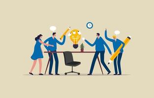 Ideas Brainstorming. team collaboration for a new ideas. Business team around a table. Illustration vector