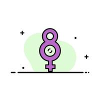 ocho 8 símbolo femenino negocio línea plana icono lleno vector banner plantilla