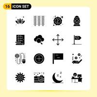 16 Creative Icons for Modern website design and responsive mobile apps. 16 Glyph Symbols Signs on White Background. 16 Icon Pack. vector