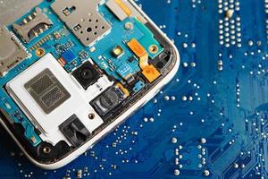 Repairing and upgrade mobile phone, electronic, computer hardware and technology concept. photo