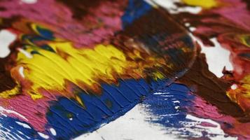 Close Up of Brush Strokes On Abstract Painting photo