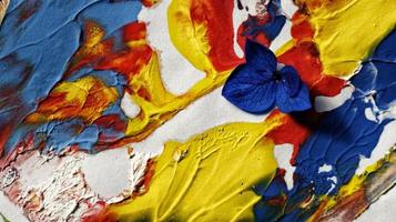 Close Up of Brush Strokes On Abstract Painting photo