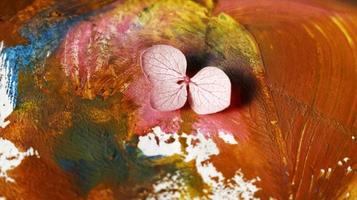 Close Up of Brush Strokes On Abstract Painting photo