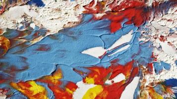 Close Up of Brush Strokes On Abstract Painting photo